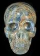 Beautiful, Carved, Blue Calcite Skull - Argentina #63273-1